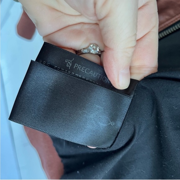 Mackage Moto Lamb Leather Concealed Hood Brown Jacket size Medium - Picture 15 of 15